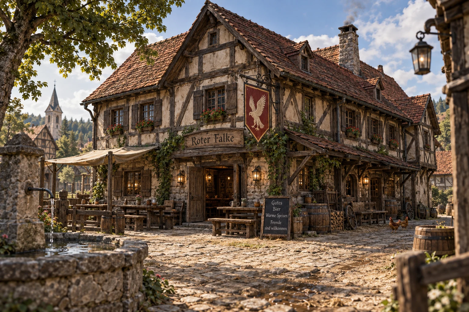 Das Gasthaus Roter Falke.